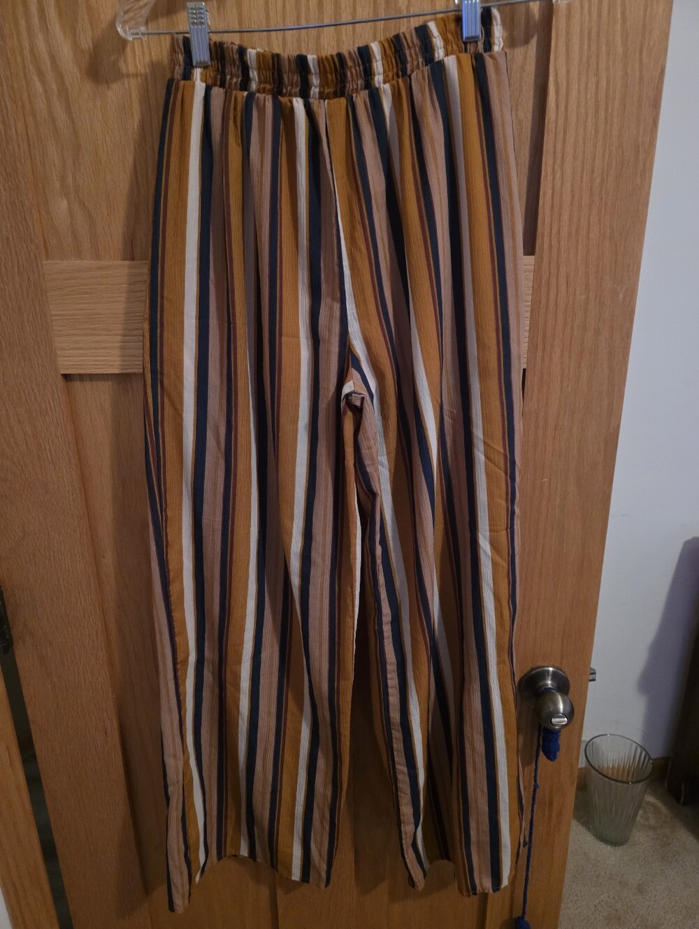 Favlux Fashion Striped Wide Leg Pants- Size Medium
